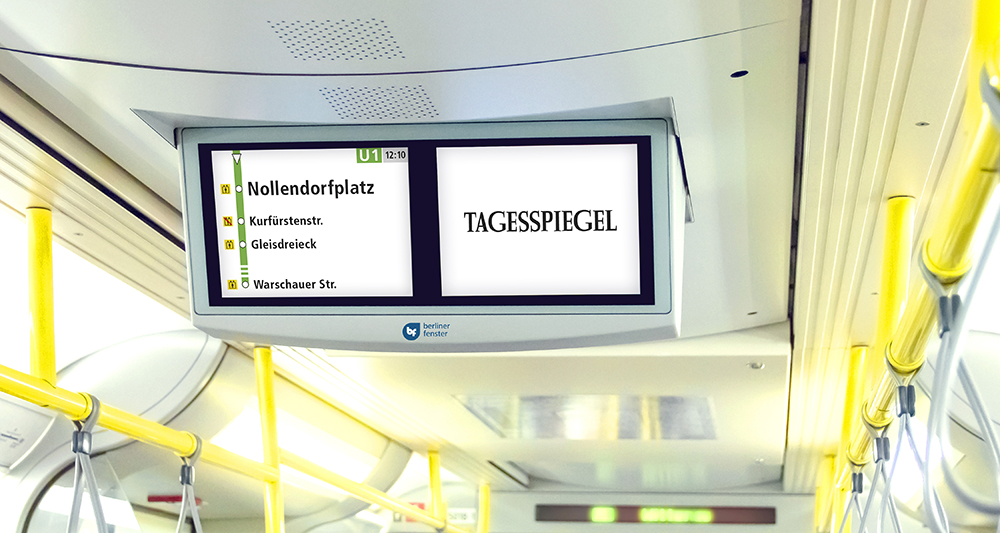 Neuer Medienpartner – der Tagesspiegel wird künftig im Fahrgastfernsehen Berliner Fenster über nationale und internationale Ereignisse berichten